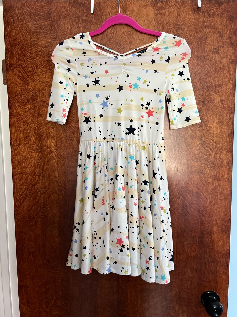 DotDotSmile 8/10 Girls' Cream Star Print Skater Dress‎